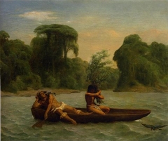 Two Indians in a Canoe by François-Auguste Biard