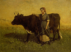 Untitled (woman walking with cow)