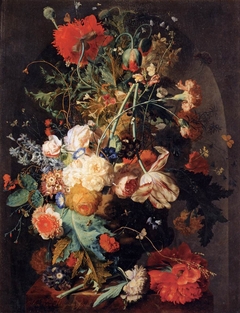 Vase of Flowers in a Niche by Jan van Huysum