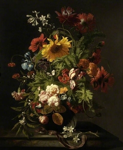 Vase of flowers by Simon Pietersz Verelst
