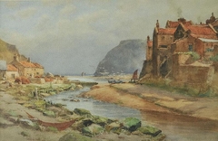 View of the Harbor at Staithes by Wilfred Williams Ball