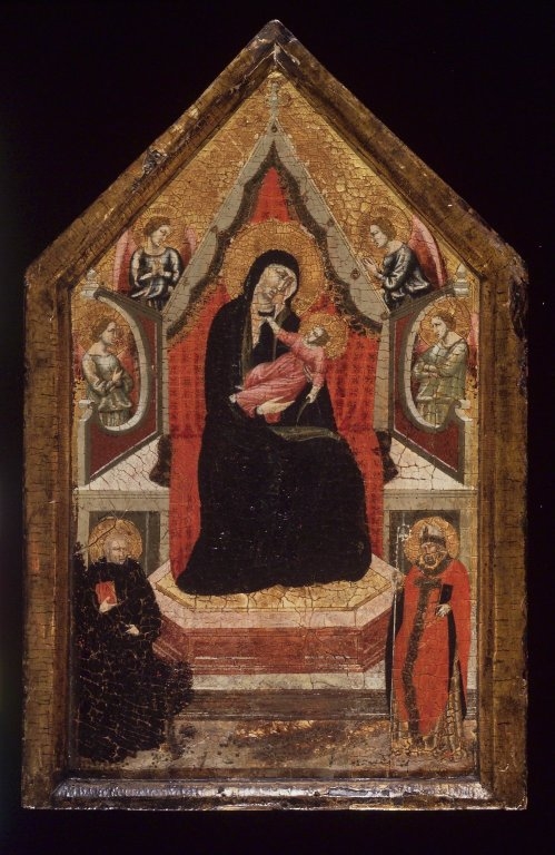 ''Virgin and Child Enthroned with Saints Benedict and Donato (?) and Four Angels''