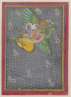 Vishnu en Lakshmi op de vogel Garuda by Unknown Artist