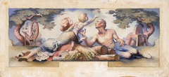 Way of Life (study for Chelsea, MI Post Office mural) by George Harold Fisher