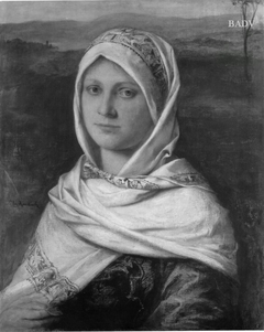 Weibliches Bildnis mit weißem Kopftuch by Friedrich August von Kaulbach