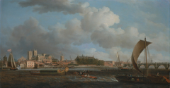 Westminster from Lambeth, with the Ceremonial Barge of the Ironmongers' Company by Samuel Scott