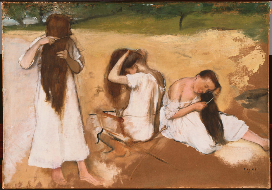 Women Combing Their Hair