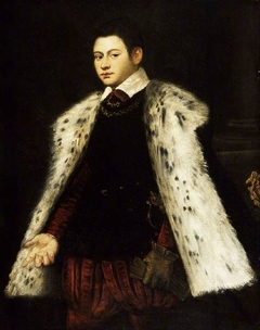 Young man in a fur cloak, 1558 by Jacopo Tintoretto