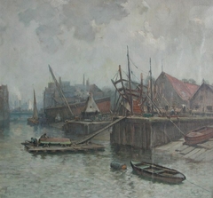 Zicht op de Zalmhaven by Willem Adrianus Fabri