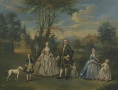 A Family Group in a Landscape by Anonymous