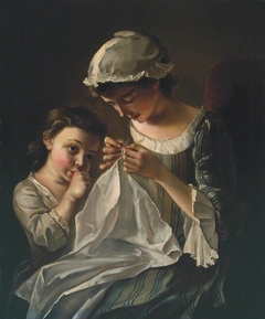 A Girl Sewing