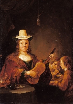 A Woman Playing the Guitar