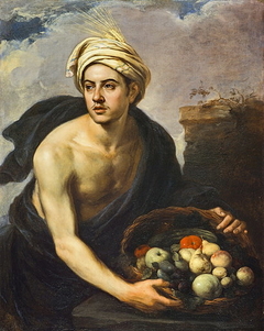 A Young Man with a Basket of Fruit (Personification of 'Summer') by Bartolomé Esteban Murillo