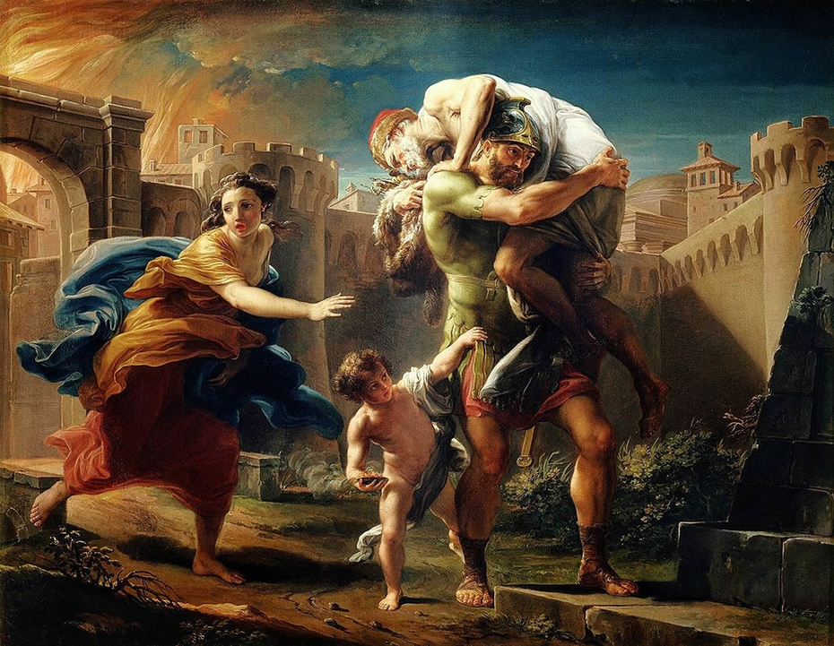 Aeneas fleeing from Troy