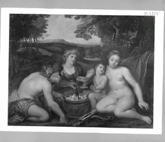 Arkadische Szene am Felsen (sine Cerre et Baccho frigit Venus) by Hendrick van Balen the Younger