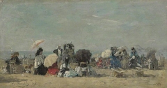 Beach Scene, Trouville by Eugène Louis Boudin