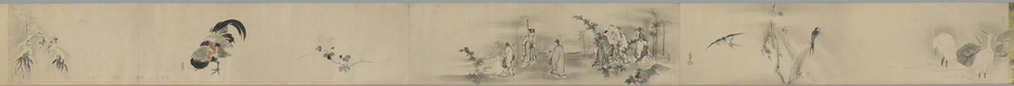 Bird, Flowers, and Various Chinese Figure