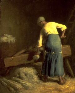 Breaking Flax by Jean-François Millet