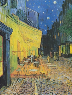 Terrace of the café on the Place du Forum in Arles in the evening by Vincent van Gogh