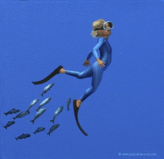 CALLIGRAMME DE GRENOUILLE 37 - Calligram of frog 37 Sardine Run 4 - by Pascal by Pascal Lecocq