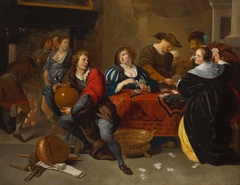 Card players and smokers. by Theodoor Rombouts