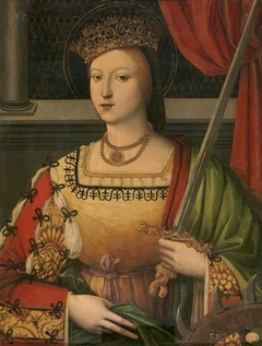 Catalina de Austria reina de Portugal como Santa Catalina