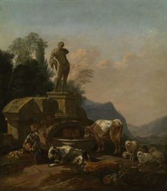 Cattle by a Fountain