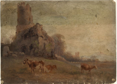 Cattle near a River by William Howis senior