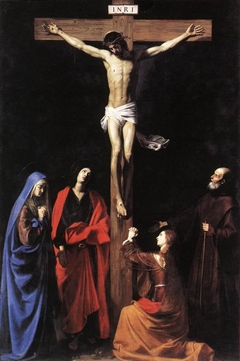 Christ on the Cross, Mary, Mary Magdelene, Saint John and Saint Francis of Paola by Nicolas Tournier