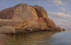 Coast scene, possibly Capri by Thomas Fearnley