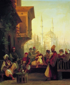 Coffee-house by the Ortaköy Mosque in Constantinople