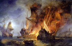 Combat soutenu, en 1513, l'amiral par Hervé de Portzmoguer, contre une flotte anglaise