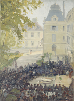 Concert donné aux blessés dans la cour de l'hôpital militaire du Val-de-Grâce by Ernest Victor Boudet