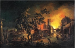 Conflagration at Night by Johann Georg Trautmann