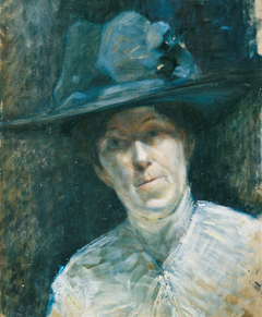 Dame mit blauem Hut by Ernestine von Hüttenbrenner