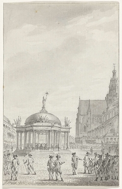 De Tempel op de Grote Markt te Haarlem ter gelegenheid van de beëdiging van het Regeringsreglement, 5 september 1787 by Jacobus Buys