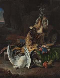 Dead birds and hunting appurtenances