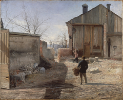 Demolishing the Old Orphanage, Stockholm by Anshelm Leonard Schultzberg