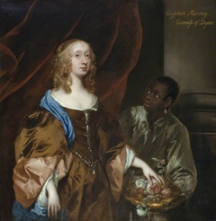 Elizabeth Murray, Lady Tollemache, later Countess of Dysart and Duchess of Lauderdale (1626-1698) with a  Black Servant by Peter Lely