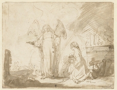 Engel verschijnt aan Hagar bij de bron by Ferdinand Bol