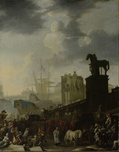 Entrance to the Capitol with the White Horse of the newly elected Pope by Johannes Lingelbach