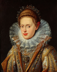 Erzherzogin Anna (1585-1618), Gemahlin von Kaiser Matthias und Tochter von Erzherzog Ferdinand II., Landesfürst von Tirol; Brustbild by Anonymous