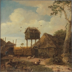 Farmyard with Dovecote by Emanuel Murant