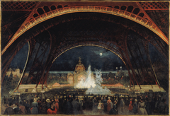 Fête de nuit à l'Exposition universelle de 1889, sous la tour Eiffel by George Roux