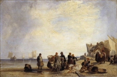 French Coast with Fishermen by Richard Parkes Bonington