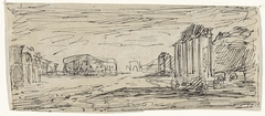 Gezicht op het Coloseum, met op de voorgrond het Forum Romanum by Thomas Cool