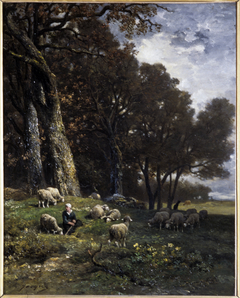 Grazing Sheeps by Charles Jacque