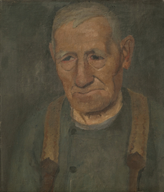Half length portrait of an old farmer
