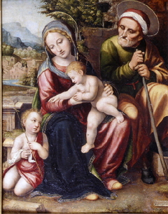 Holy Family with Saint John Baptist by Pier Francesco Sacchi