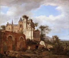 Ideal Landscape with a Romanesque Church by Jan van der Heyden